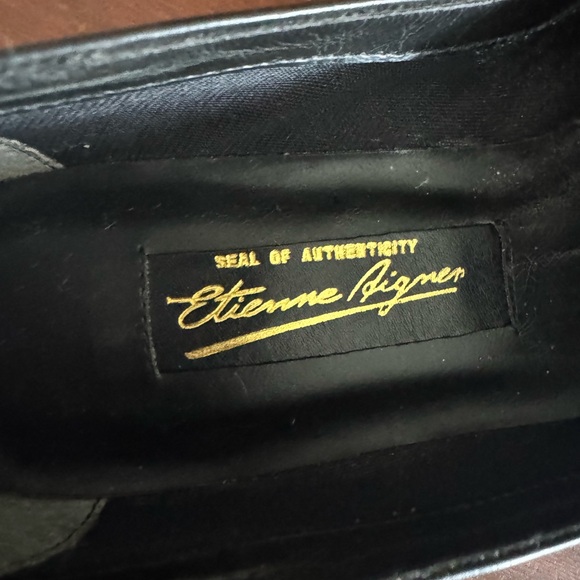 Etienne Aigner Black Oxford Shoes with Brogue Detailing, 9N - Picture 2 of 3